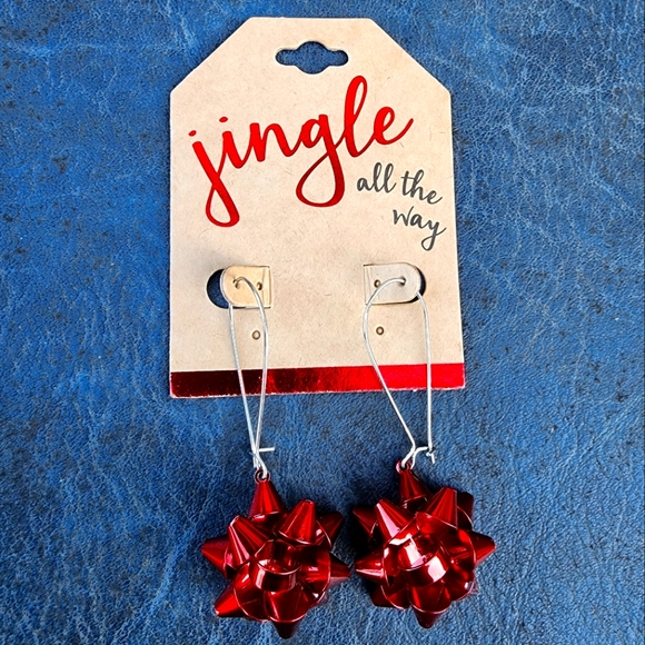 JINGLE Red Bow Earrings - Picture 1 of 1